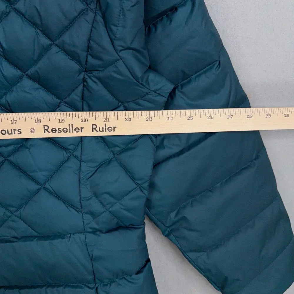 Liz Claiborne Puffer Jacket Womens XL Tahoe Teal Quilted Hooded Winter Gorpcore